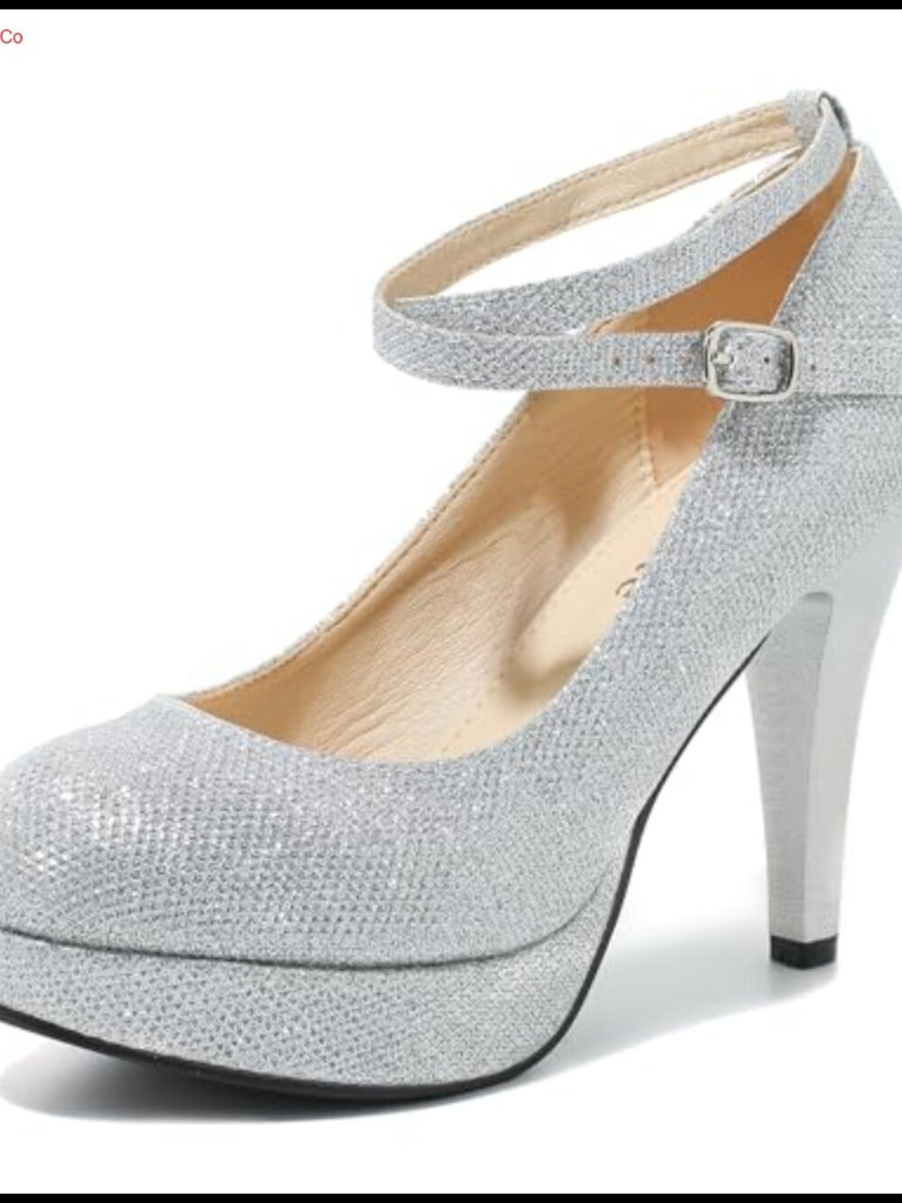 Platform Pumps Ankle Strap High Heel Closed Toe Synthetic PU Party Wedding